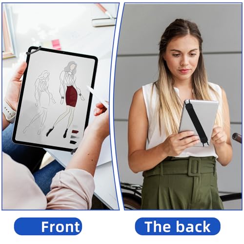 Ptwola Hand Strap Holder Universal Tablet Secure Grip Holder High Elasticity Finger Handle Bands Accessories Versatile Lightweight Bundle Strap Stretchable to 8.27-14.96 inches for Readers - color: black
