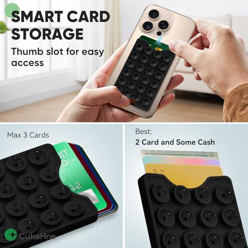 Suction Phone Card Holder Adhesive Mount,Up to 3 Cards,Black - color: Darth Vader Black