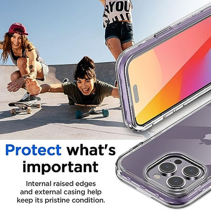 AICase Compatible with iPhone 15 Pro Max Clear Case(6.1"),Heavy Duty Drop Protection Full Body Rugged Shockproof/Dust Proof 3-Layer Military Protective Tough Durable Compatible with iPhone 15 Pro Max - color: Clear_Multi-layer