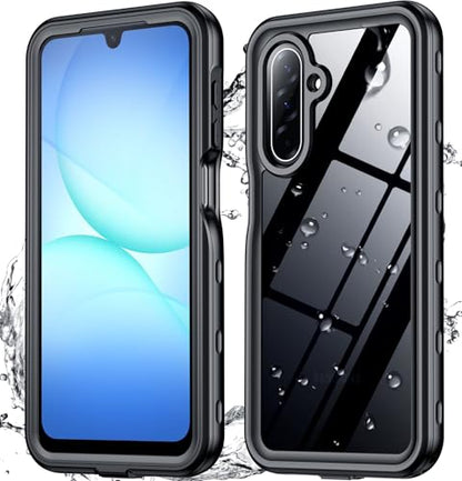 SPIDERCASE for Samsung Galaxy A17 Waterproof Case, IP68 Waterproof Case, Military-Grade Drop Protection, Full-Body Shockproof Dustproof Cover,Black - color: Black/Clear, size: Galaxy A17 6.7"
