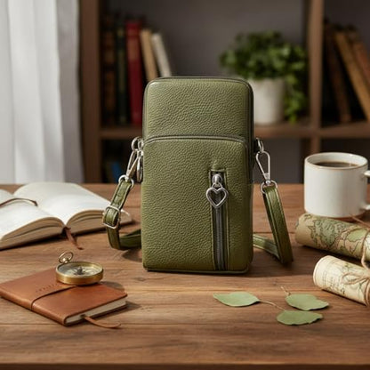 Small Crossbody Bag for Women - Mini Phone Purses with Crossbody Strap and Wallet - Nylon Arm Bag - color: Z-green