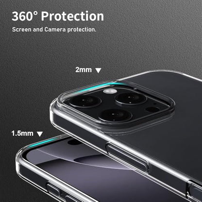 Compatible with iPhone 16 Case, Ultra Slim Thin Flexible Clear TPU Phone Case Cover for iPhone 16 Soft Silicone Protective Case