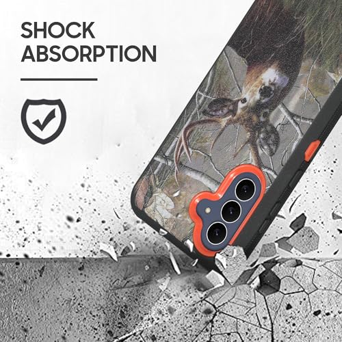 Compatible for Samsung S25 FE, Built in Screen Protector, Belt Clip Holster Heavy Duty Defender Case Dustproof Shockproof Protection (Deer) - color: Deer