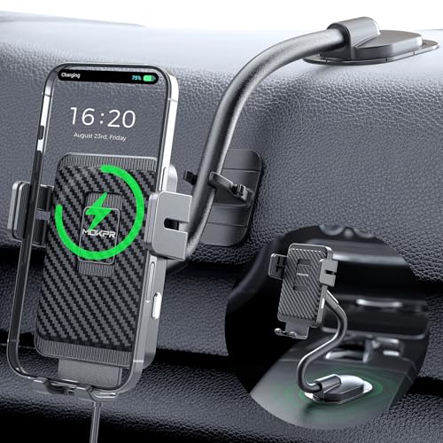 Wireless Car Charger Adjustable Gooseneck Dashboard Car Mount Fast Charging - style: Dashboard
