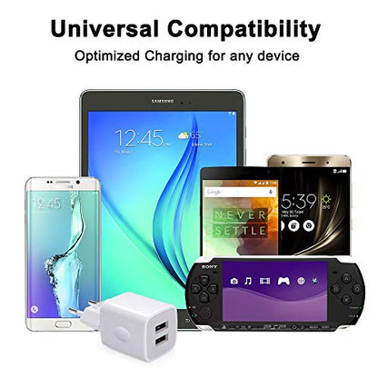 European Wall Charger, Vifigen 2-Pack USB 2.1AMP Universal Europe Charger Block Dual Port Plug Compatible for iPhone 17 16 15 14 13 12 11 Pro Max XS XR X SE 8 7 6 Plus,Samsung S25 S24 A17,Note,LG,Moto - color: White