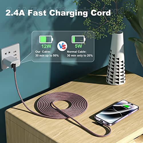 3 Pack iPhone Charger 10FT Right Angle Lightning Cable Fast Charging Cord - size: 10ft