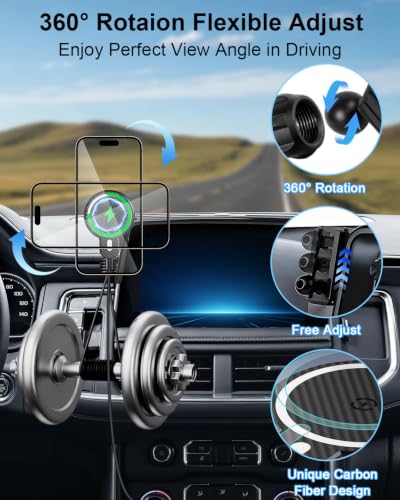 PZK Magnetic Car Phone Mount for 2021-2024 Chevy Tahoe/Suburban/GMC Yukon - color: Magsafe+ Wireless Charger, size: Tahoe/Suburban/GMC Yukon/GMC Yukon XL 2021-2024
