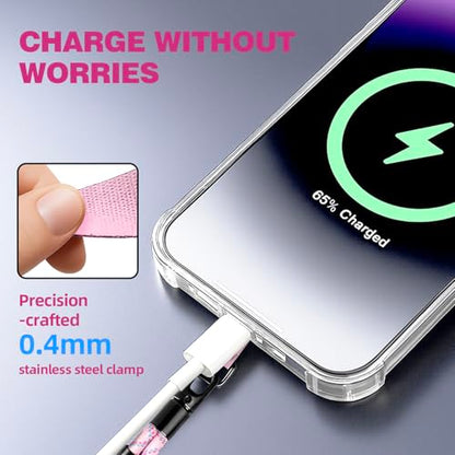 Phone Wrist Strap Hand Lanyard with LifetimeWarranty, Universal Adjustable Nylon Cell Phone String Holder Compatible with apple iPhone & Samsung,Anti-Drop Safety for Key Wallet Camera - color: 2pack (Short-pink)