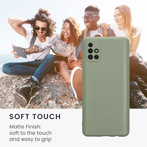 kwmobile Case Compatible with Samsung Galaxy A51 Case - Protective Slim TPU Phone Cover - Soft Matte Finish - Gray Green - color: gray green, size: Galaxy A51