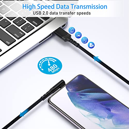 USB C Cable 10ft, USB A to USB C 90° Long Cable Fast Charging - color: Black, size: 10ft