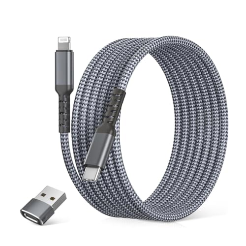 Elebase for Old iPhone 13 USB Car Charger Cable 3.3FT with Adapter - color: Straight-Gray, size: 3.3 FT