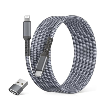 Elebase for Old iPhone 13 USB Car Charger Cable 3.3FT with Adapter - color: Straight-Gray, size: 3.3 FT