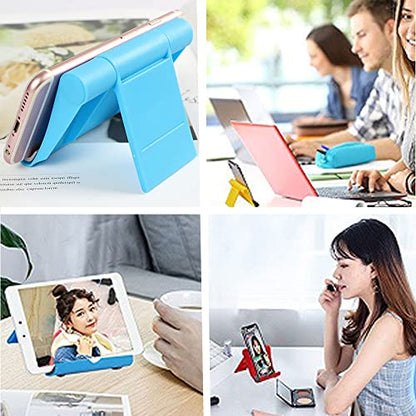4Pcs Cell Phone Stand Holder for Desk Adjustable Compatible with iPhone 14 13 12 11 8 Pro Max SE XS XR Plus Samsung Galaxy Note20 S20 S10 S9 S8 Cell Phone Holder Foldable (4 Color) - color: 4 Color