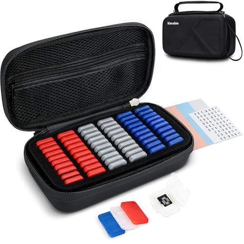 EVA PU MicroSD Card Case with 60 Individual Clear Plastic TF Card Holders - size: for 60 TF