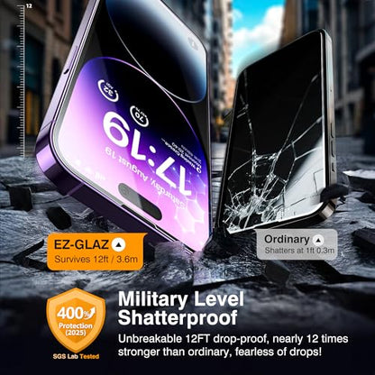 EZ-GLAZ-4+2 Pack for iPhone 14 Pro Screen Protector (6.1") HD Clear - size: iPhone 14 Pro