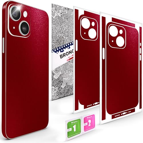 2Pcs Skin Wrap Compatible for iPhone 14 – Slim Decal Vinyl Protective Film for Sides & Back – Sleek Fit, Premium Look – Compatible with All iPhone 14 Cases - Glossy Cherry Red - color: Glossy Cherry Red