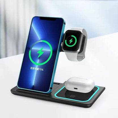 3-in-1 Wireless Charging Station for Phone, Watch, Earbuds