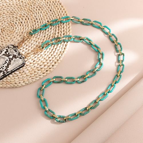 Phone Crossbody Chain Cell Phone Lanyard,Acrylic Shouder Strap Universal Cellphone Chain Strap with Tether Patches Compatible with Most Phones Bag Purse (S) - color: H