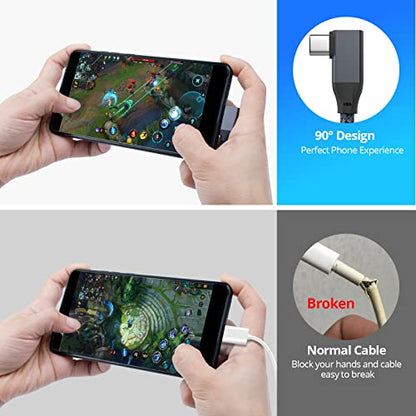 6 inch USB C to USB C Cable Right Angle, 0.5ft Short USB-C Cable 90 Degree - color: Gray, size: 0.5FT