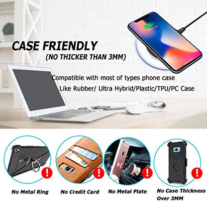 Wireless Charger, 10W Fast Wireless Charging Pad - Qi Compatible with Samsung Galaxy S9/S9+/Note 8/S8/S8 Plus, iPhone Xs Max/XR/XS/8/8 Plus, LG V30/G6