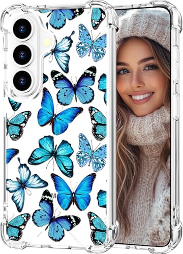 Hungo for Samsung Galaxy S26+ Plus Case (Clear Butterflies) | Thin Slim Cute Girly Skin Cases Protector with Airbag Bumper For Women Girls - color: Clear Butterflies, size: Galaxy S26+ Plus