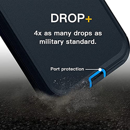 AICase for iPhone 13/iPhone 14 Case with Belt-Clip Holster, Screen Protector, Heavy Duty Protective Phone Case, Military Grade Full Body Protection Shockproof/Dustproof/Drop Proof Rugged(Admiral Blue) - color: Navy Blue with Belt