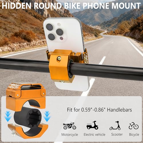 Bike Handlebar Mounts for 4.5-7.6 Phones (Gold) - color: Gold