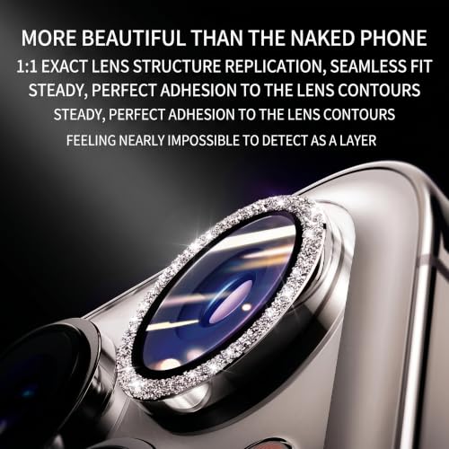 Camera Lens Protector for iPhone 15 Pro Max/15 Pro/14 Pro Max/14 Pro 9H Tempered Glass Screen Protector Cover Alignment Kit Metal Individual Ring (Black) - color: Black