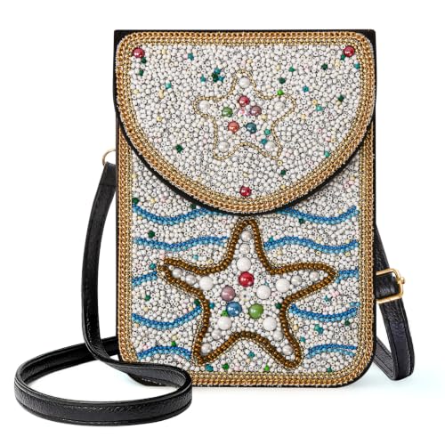 Small Beaded Crossbody Bag for Women, Boho Cell Phone Shoulder Purse Wallet with Handcrafted Colorful Beads - color: Tree-9