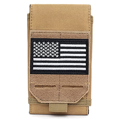 Tactical Phone Pouch, Small Molle Admin Pouches, Heavy Duty Waterproof Smartphone Case Holder for Vest Belt Waist (Coyote Tan) - color: COYOTE TAN