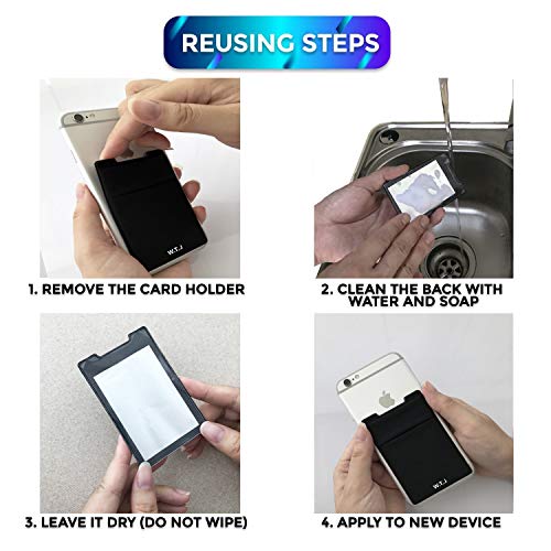RFID Blocking Phone Card Wallet - Double Secure Pocket - Ultra-Slim Self Adhesive Credit Card Holder Card Sleeves Phone Wallet Sticker All Smartphones (Black DarkPurple)-2PC - color: Black DarkPurple