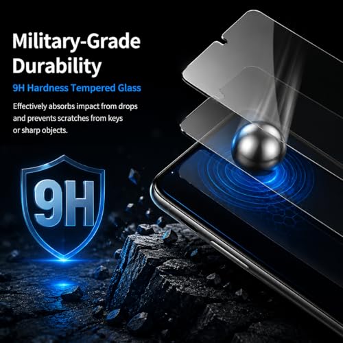 (2+2Pack) Galaxy S22 Privacy Screen Protector Tempered Glass, with 2 Pack Camera Lens Protector, 9H Hardness 2D Curved Full Coverage Bubble Free Support Fingerprint, for Galaxy S22 5G 6.1 Inch