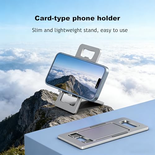 Cell Phone Stand,Fold-Flat,Portable Non-slip,Thickened Aluminum,Easy Carry - color: Grey, size: 17CM