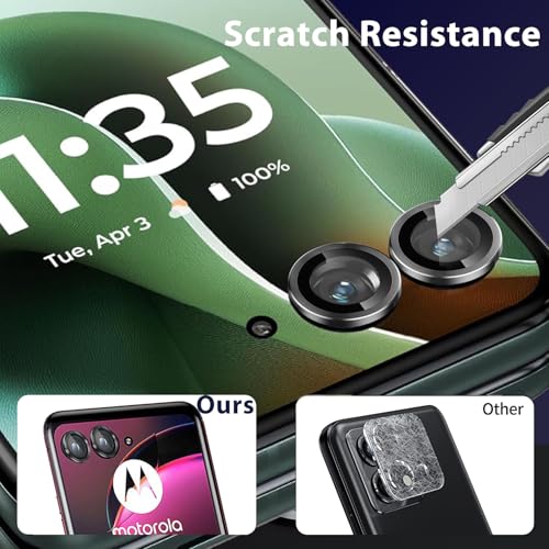 Zeking 2 Set for Motorola Razr 60/ Razr 2025 Camera Lens Protector - color: Black