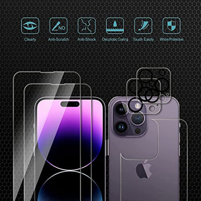 2+1+2 Pack Screen Protector for iPhone 14 Pro Max - size: Iphone 14 Pro Max 2+1+2pcs