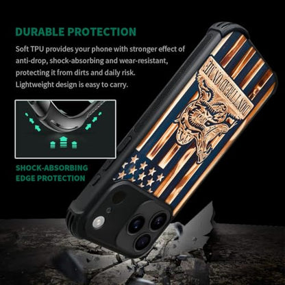 case for iPhone 17 Pro Max,Compatible with Magsafe,All-Round Protection Shockproof Anti-Scratches TPU Case Cover-Dont Tread On Me Wood Grain American Flag - color: Dont tread on me Wood grain American flag, size: IPhone 17 Pro Max