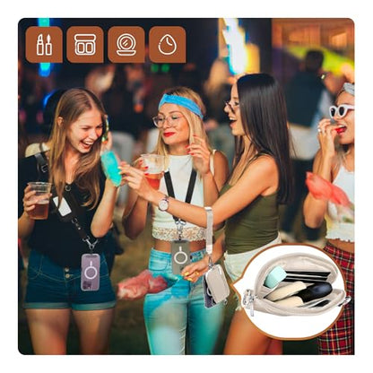 Clip and Go Strap for Phone with Wallet Crossbody, Phone Lanyard Detachable - Adjustable Crossbody Neck Strap with ID Window, Universal Clip for Phone/Keys/Cards (Beige) - color: Beige