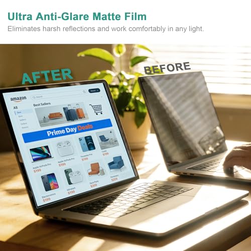 2-Pack 15.6 Inch 16:9 Anti Blue Light Screen Protector, Matte Anti Glare Film UV Blocking Protector Compatible with 15.6'' Hp Acer Asus Lenovo Dell Samsung Portable Monitor - size: 15.6 inch 16:9 laptops