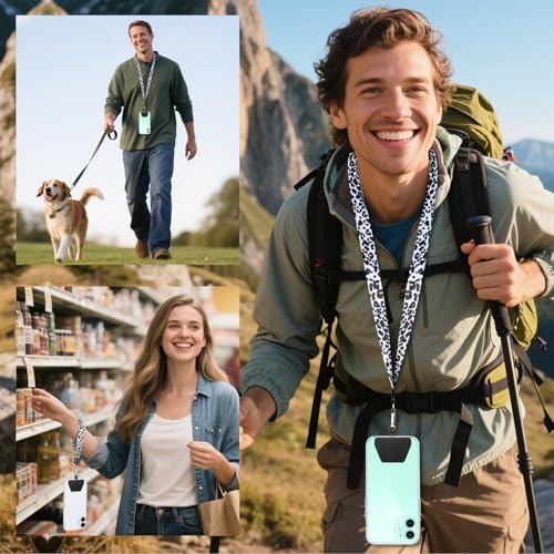 SHANSHUI Phone Lanyard, Neck Wrist Nylon Cell Phone Lanyard 1Pcs Tether Pads Compatible with iPhone & All Smartphones in Full Cover Cases - color: Tpuwhite, size: 17inch