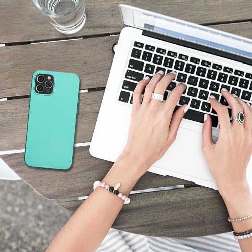 kwmobile Case Compatible with Apple iPhone 12 / iPhone 12 Pro Case - Soft Slim Metallic TPU Silicone Cover - Metallic Turquoise - color: metallic turquoise