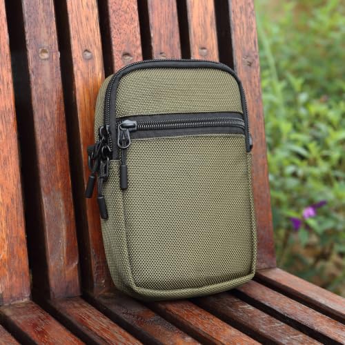 Multi-Functional Cell Phone Belt Holster, Water Repellent Nylon Crossbody Waist Bag Fits 7.2 Inch Phones, 4 Ways Wear Shoulder Hand Wrist Carry Pouch for Outdoor Travel Hiking(Green) - color: Green