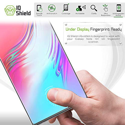 IQShield 2 Pack for Samsung Galaxy Note 10 Plus/Note 10+ 5G, (6.8 inch Display)(Case Friendly) Easy Install Anti-Scratch Ultra Thin Smudge-Resistant Anti-Bubble Clear TPU Film