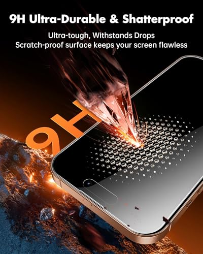 UNBREAKcable 2PCS Screen Protector for iPhone 16 Pro Max - 1 Privacy Tempered Glass+1 Clear Glass Double Shatterproof [Installation Frame] [9H Hardness] [Case Friendly] Anti-Scratch iPhone 6.9 inch - size: iPhone 16 Pro Max