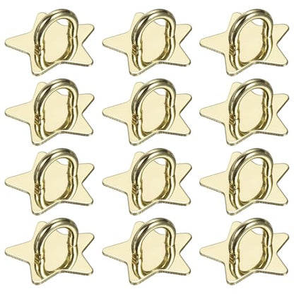PATIKIL Metal Phone Charm Hook 1", 12Pcs Adhesive Star Shaped Phone Finger Grip Hook Smartphones Keychain Ring Charm Loop for DIY Tablet Case Accessories, Gold - color: Gold