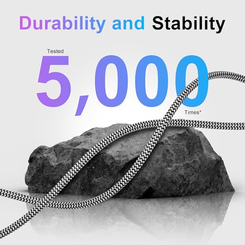 100W USB C to USB C Cable 4 FT, 10Gbps Data Transfer, 4K Video, Braided - size: 4FT