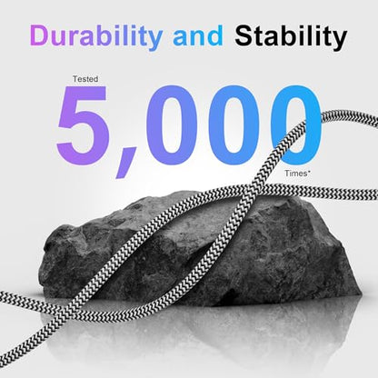 100W USB C to USB C Cable 4 FT, 10Gbps Data Transfer, 4K Video, Braided - size: 4FT