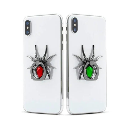 Spider Shape Mobile Ring Holder Stand, 360 Degree Rotation Universal Finger Kickstand with Polished Metal Phone Grip for Cell Phone (Green) - color: Green