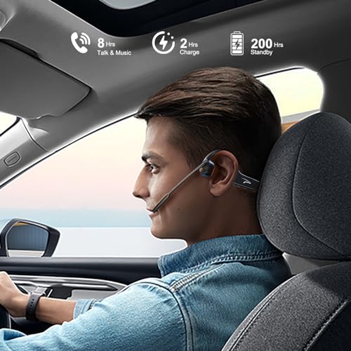 MAIRDI Open Ear Bone Conduction Headphones Bluetooth with Microphone Noise Canceling, Wireless Bluetooth Headset with Mic Boom & USB Dongle for PC Work Calls and Meetings
