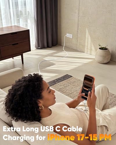 15FT USB C Fast Charge & Data Cable Long 2-PK,USBC 220W for Apple,Sam/Sung - color: Silvery, size: 15FT