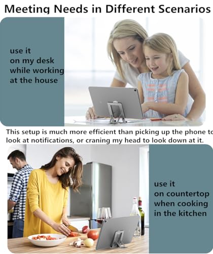 Portable Phone Stand for Desk, Aluminum Adjustable Cell Phone Holder, Foldable Travel Cellphone Dock Compatible with All Phones (A-Silver) - color: A-Silver